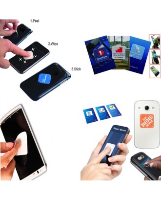 Sticky mobile screen cleaner