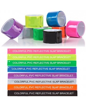 Colorful PVC reflective slap bracelet