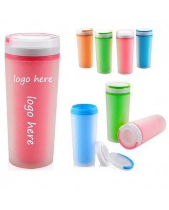 18 Oz. Double Layer matte plastic heat insulated cup